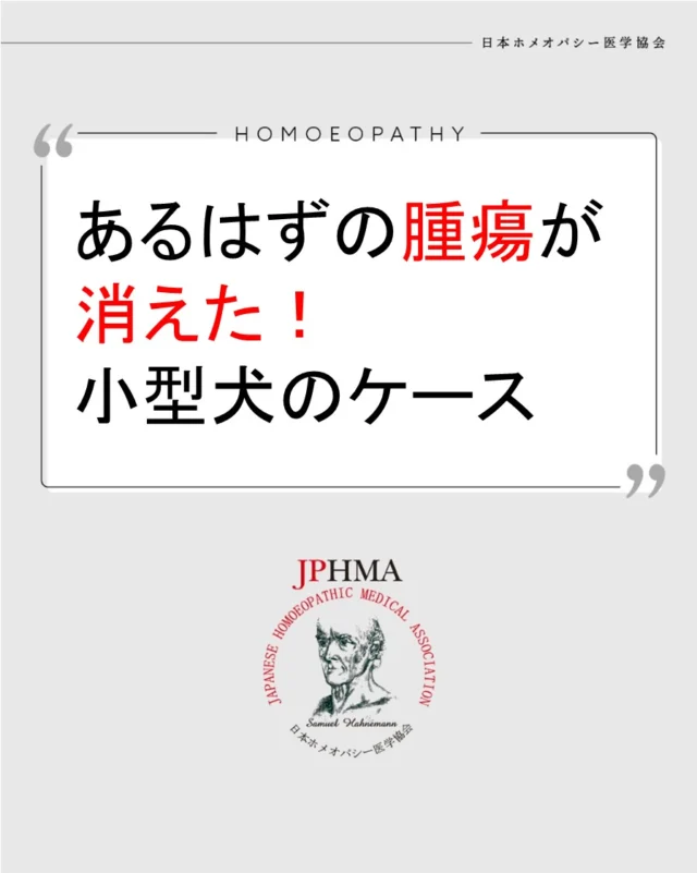本ケースは2024年10月に開催された第25回JPHMAコングレスへ紀野陽子JPHMA認定ホメオパス（日本ホメオパシーセンター東京総本部）により発表れた「小型犬のケース：あるはずの腫瘍が消えた！心タンポナーデとご家族の想い 」をまとめたものです。

より詳しくはハイライト「症例詳細」のリンクから、またはJPHMAコングレスサイトでご覧いただけます。

犬や猫など動物の病気にもZENホメオパシーは有望です。ぜひお近くのJPHMA認定ホメオパスへご相談ください。

#心タンポナーデからの復活 　#心嚢水 　#ホメオパシー #jphmaコングレス25th 　#心嚢穿刺